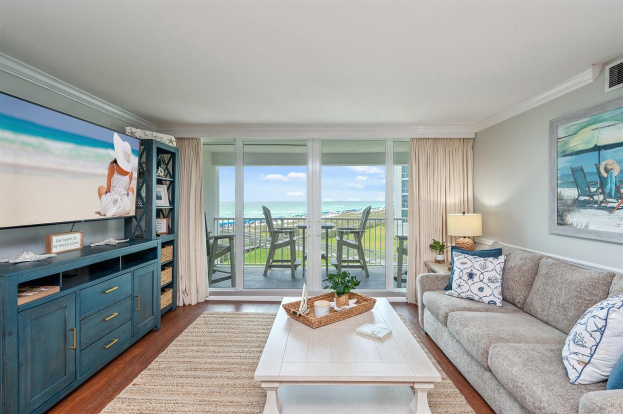Living Room with balcony view