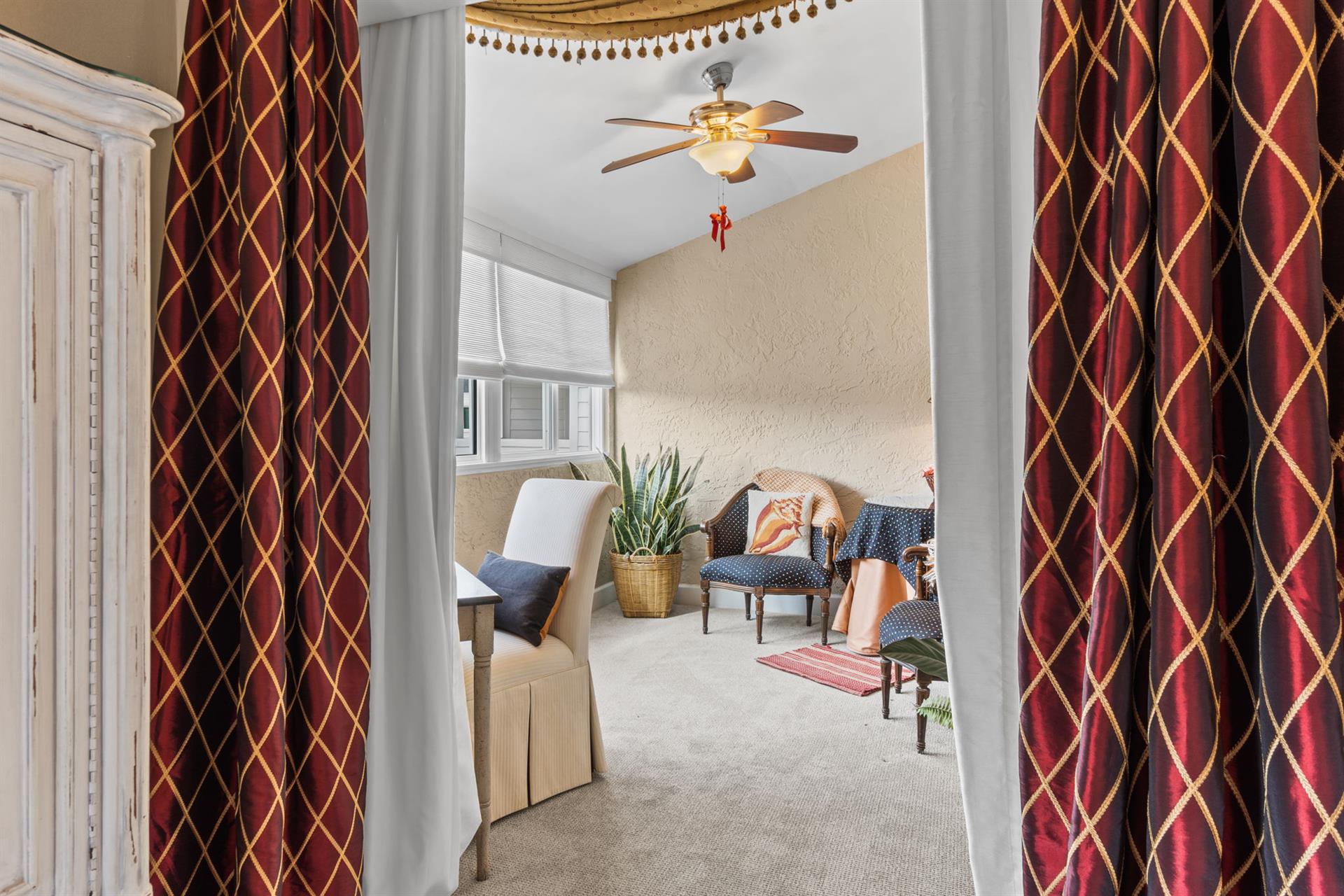 Reading Room with Desk off Primary Suite