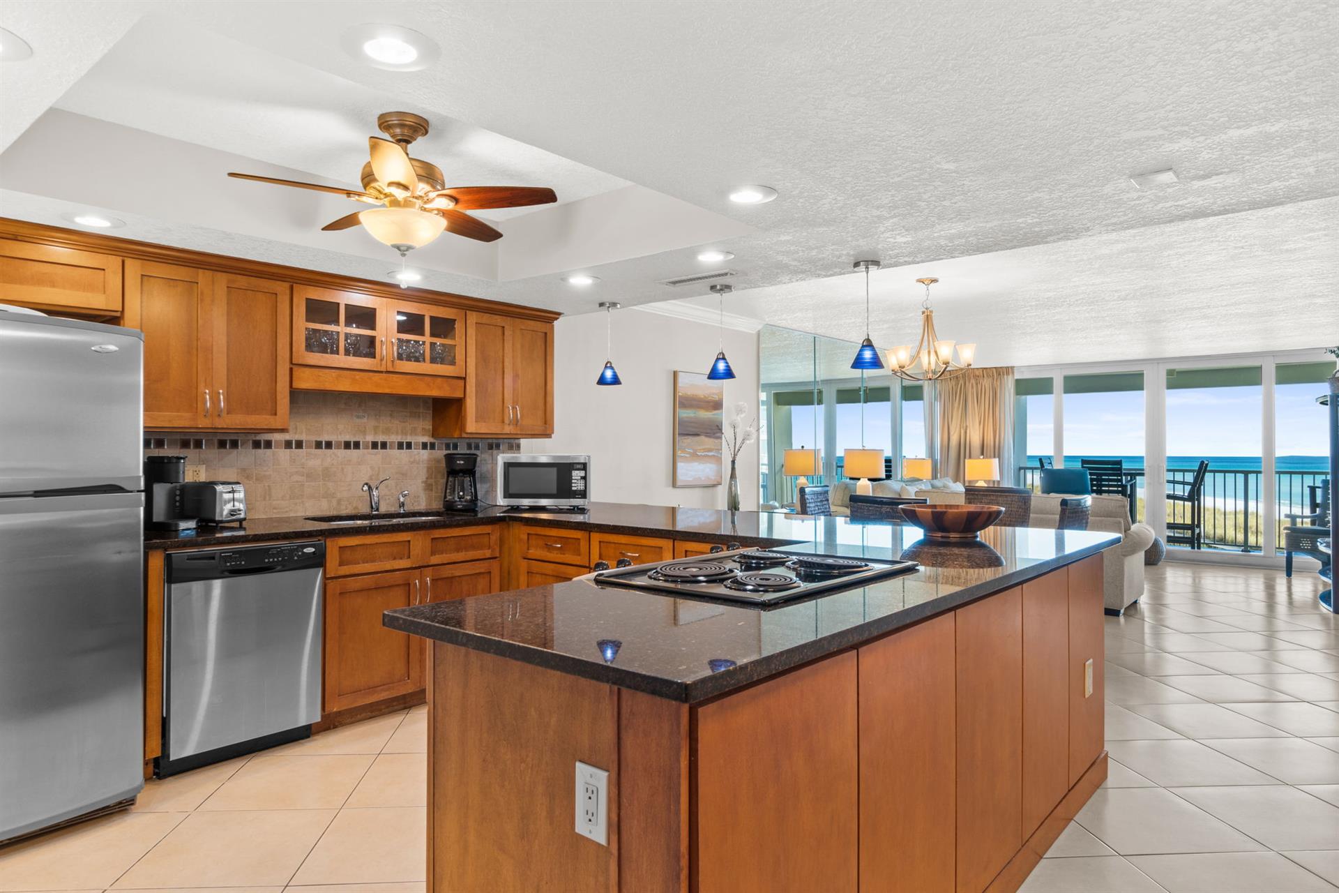 Open Kitchen with lots of counter space.