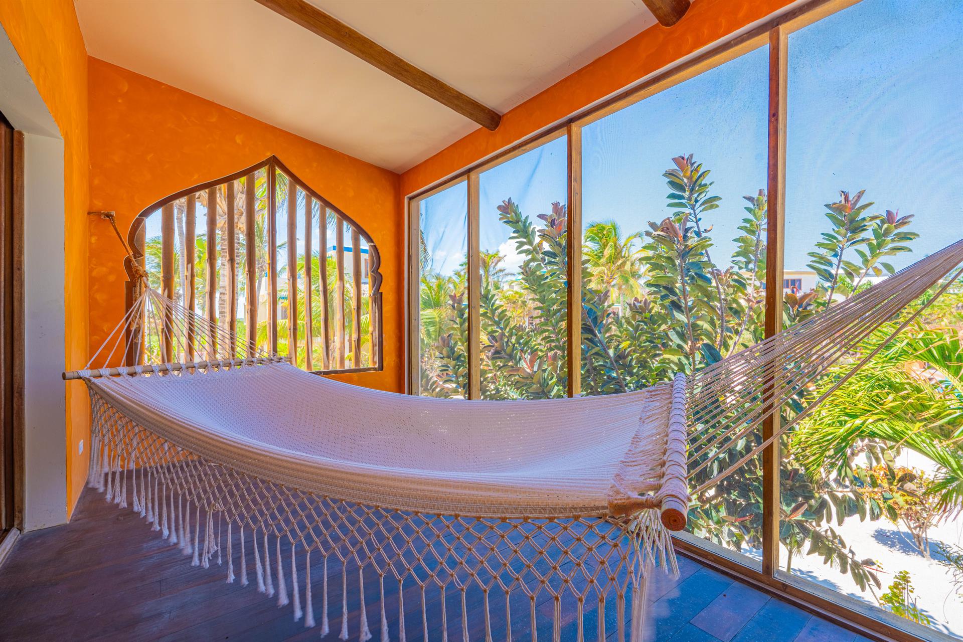 Hammock on porch of principal bedroom