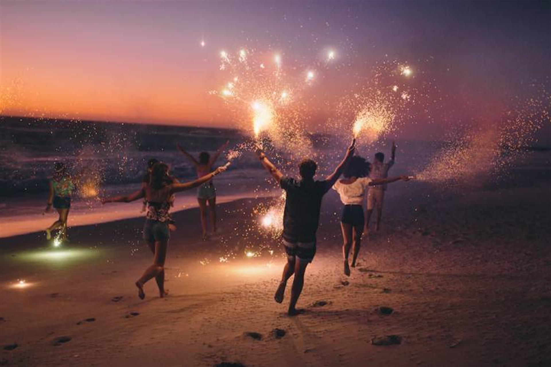 beach fireworks