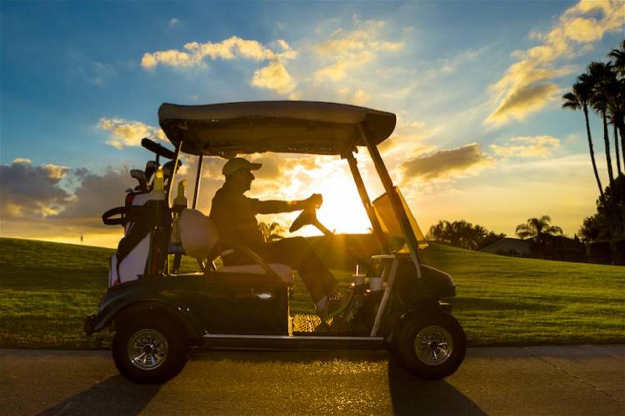 2182 Old Man In Golf Cart B