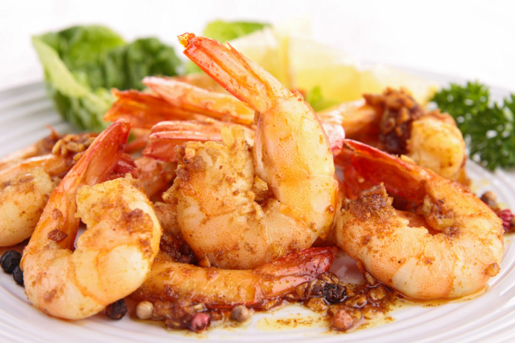 mouthwatering plate of sauteed shrimp