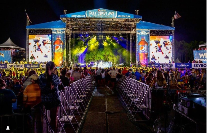 Gulf Coast Jam stage with crowd in front