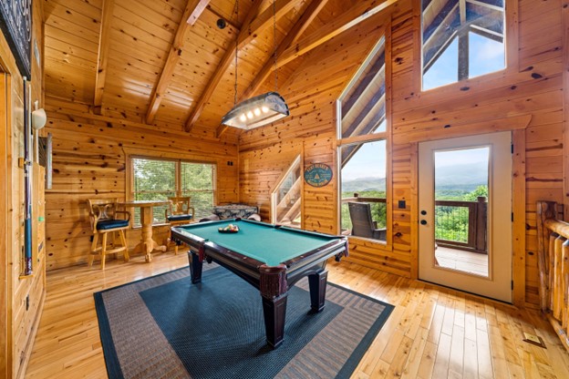 View of the Smokies lodge pool table