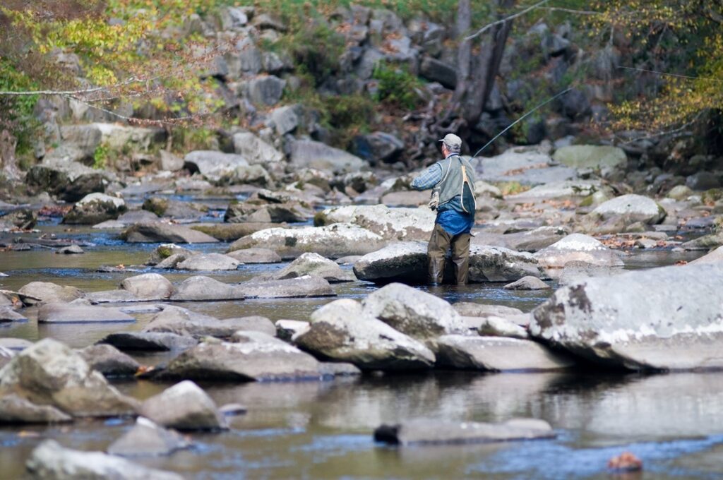 man fishing