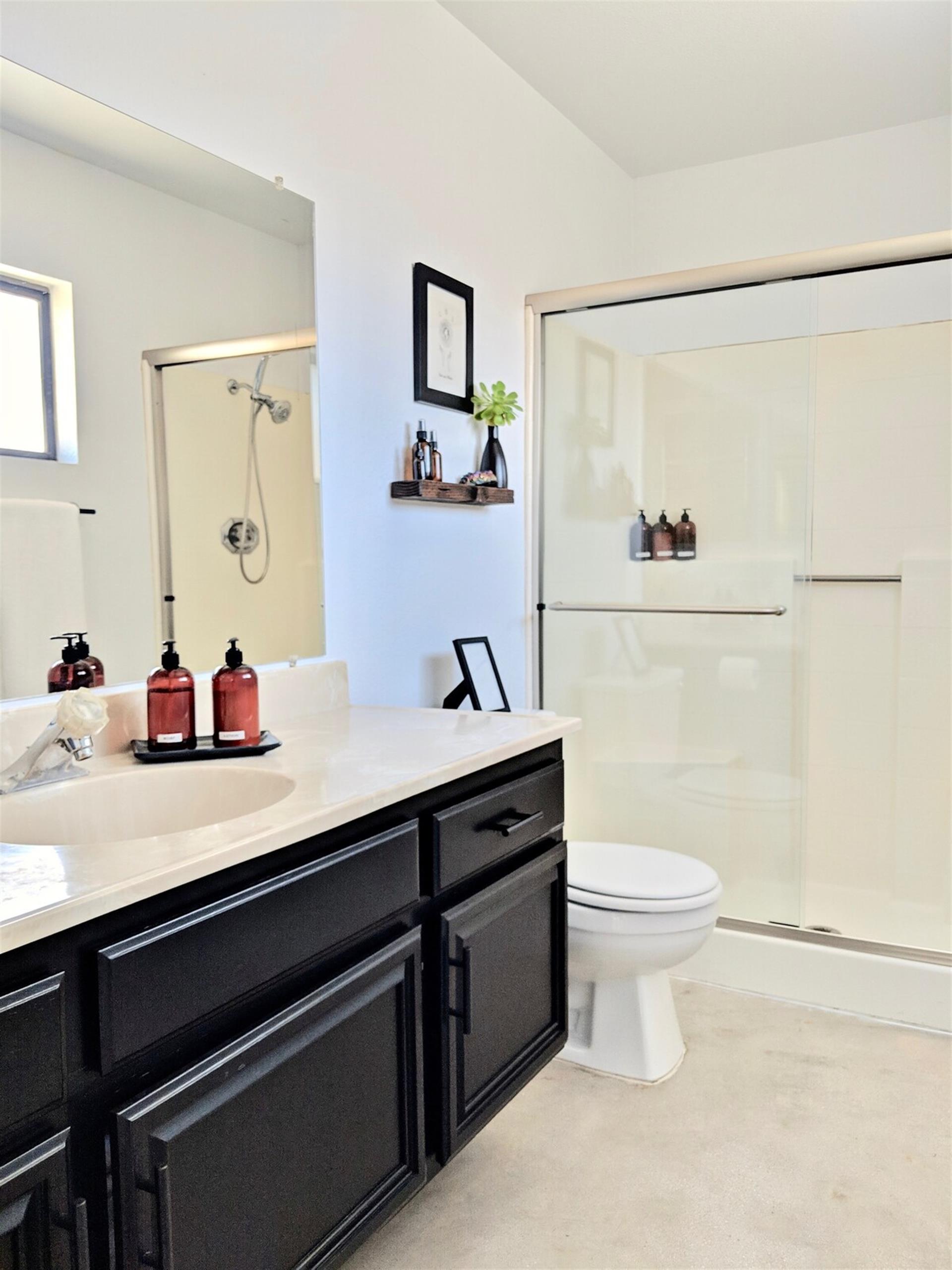 Private bathroom of Master Bedroom. All natural EO brand bath products provided in both bathroom.