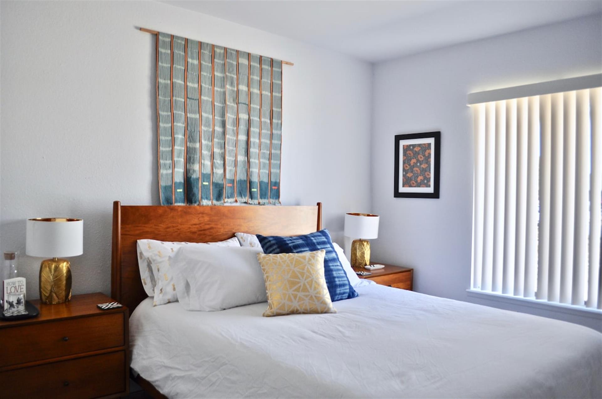 Bedroom 2 is slightly larger than bedroom 3.  It has a closet with two luggage racks.
