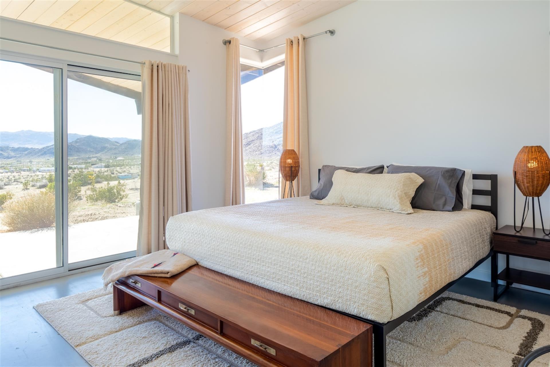 King bed with attached bathroom