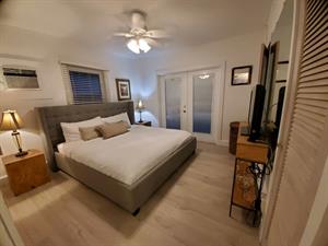 The comfortable King bedroom is spacious