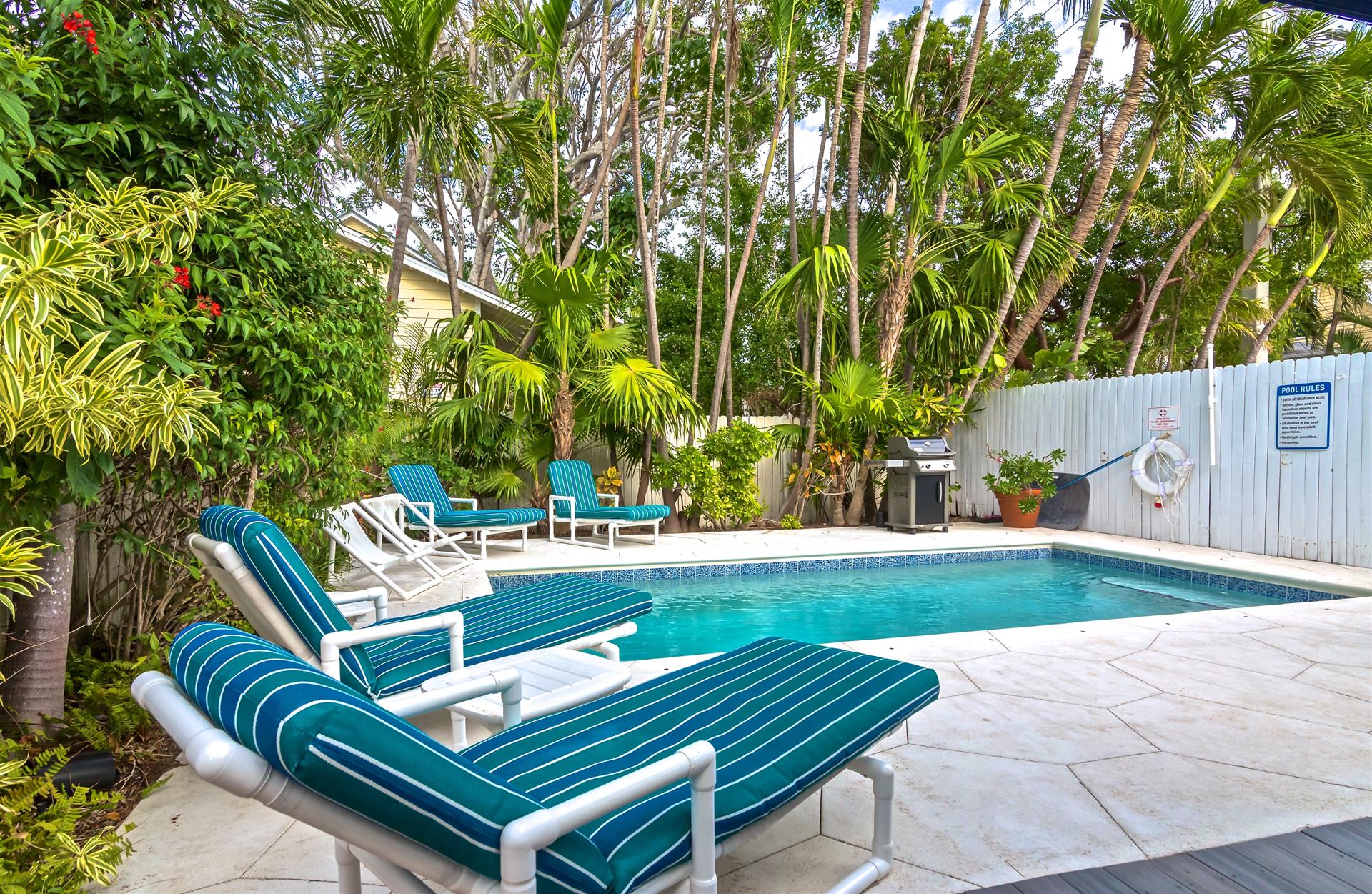 Plenty of loungers around the pool, perfect for entertaining
