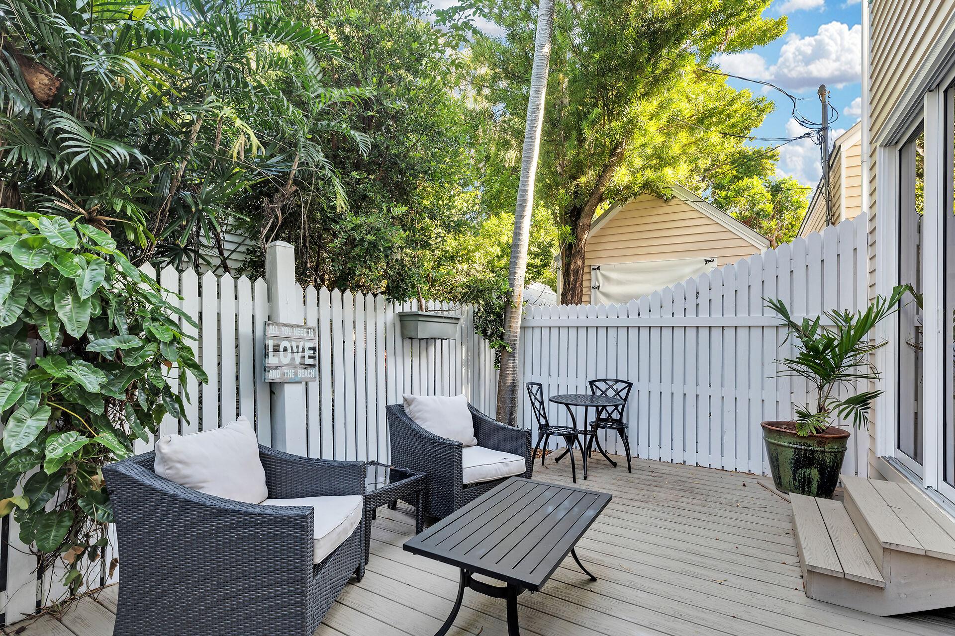 Private deck with new trex decking