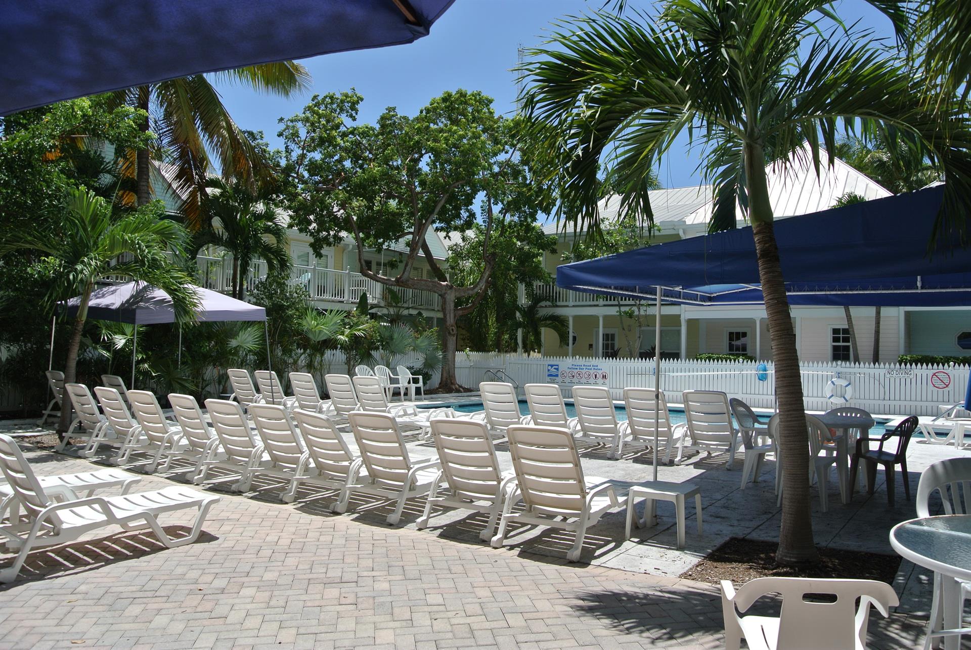 Plenty of seating by the pool area