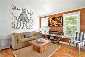 Dade county pine walls and tasteful Key West decor.