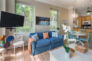 View of living and dining area.