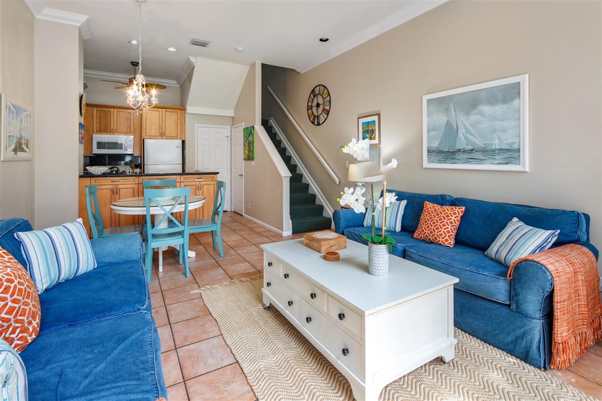 Enjoy the bright cheerful decor.