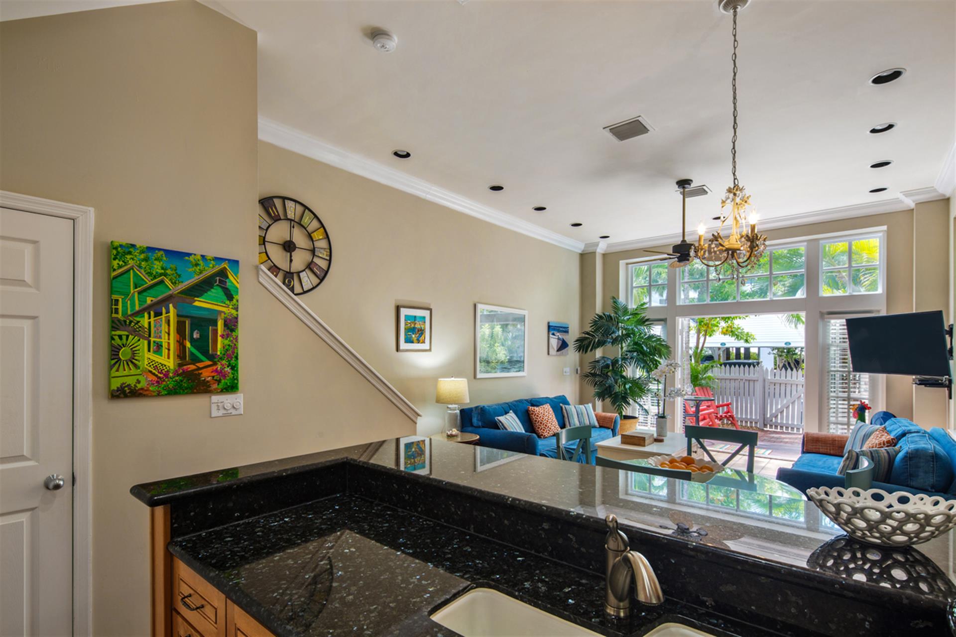 Transom window brings in the sunshine.