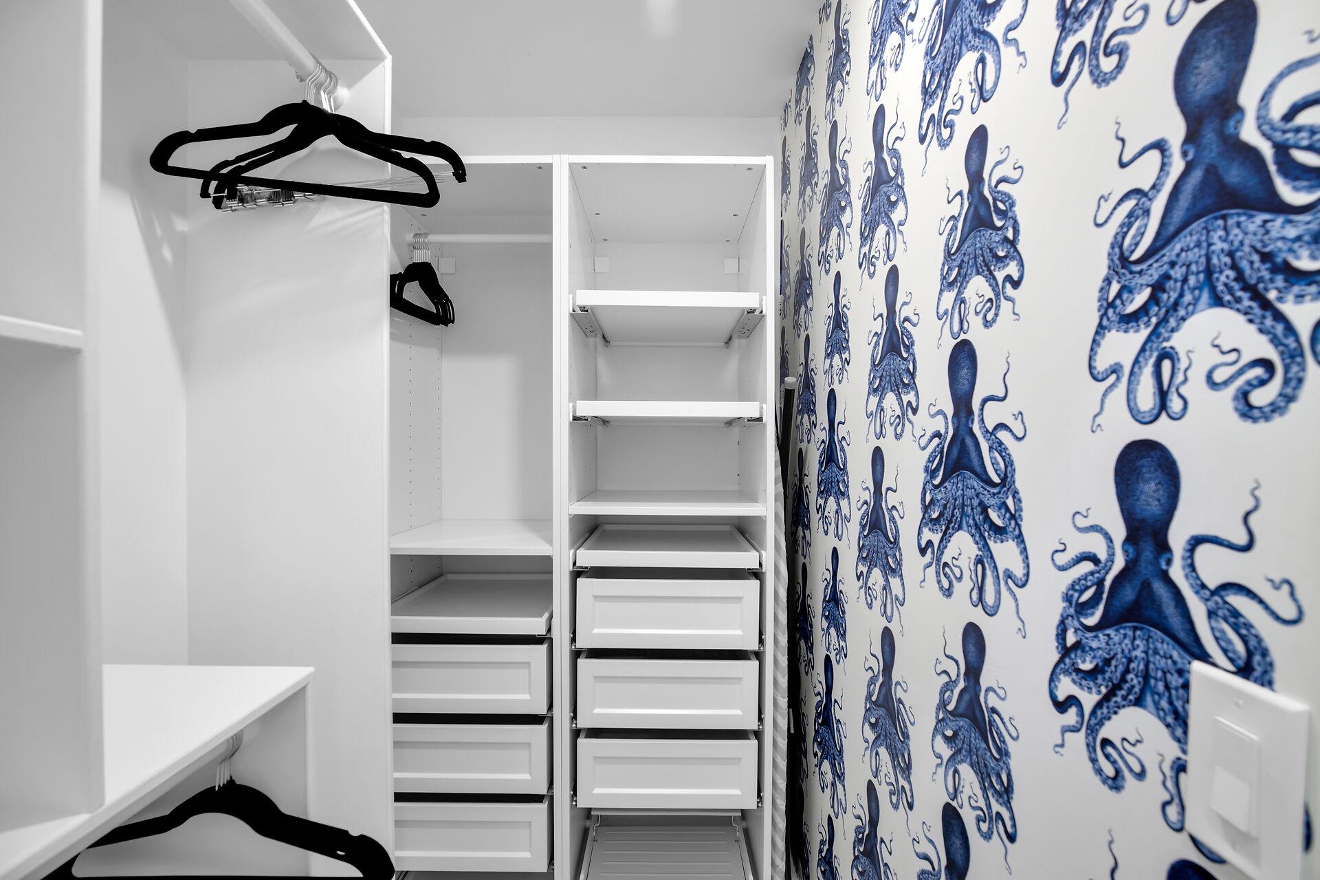 Make yourself at home in this spacious walkin closet