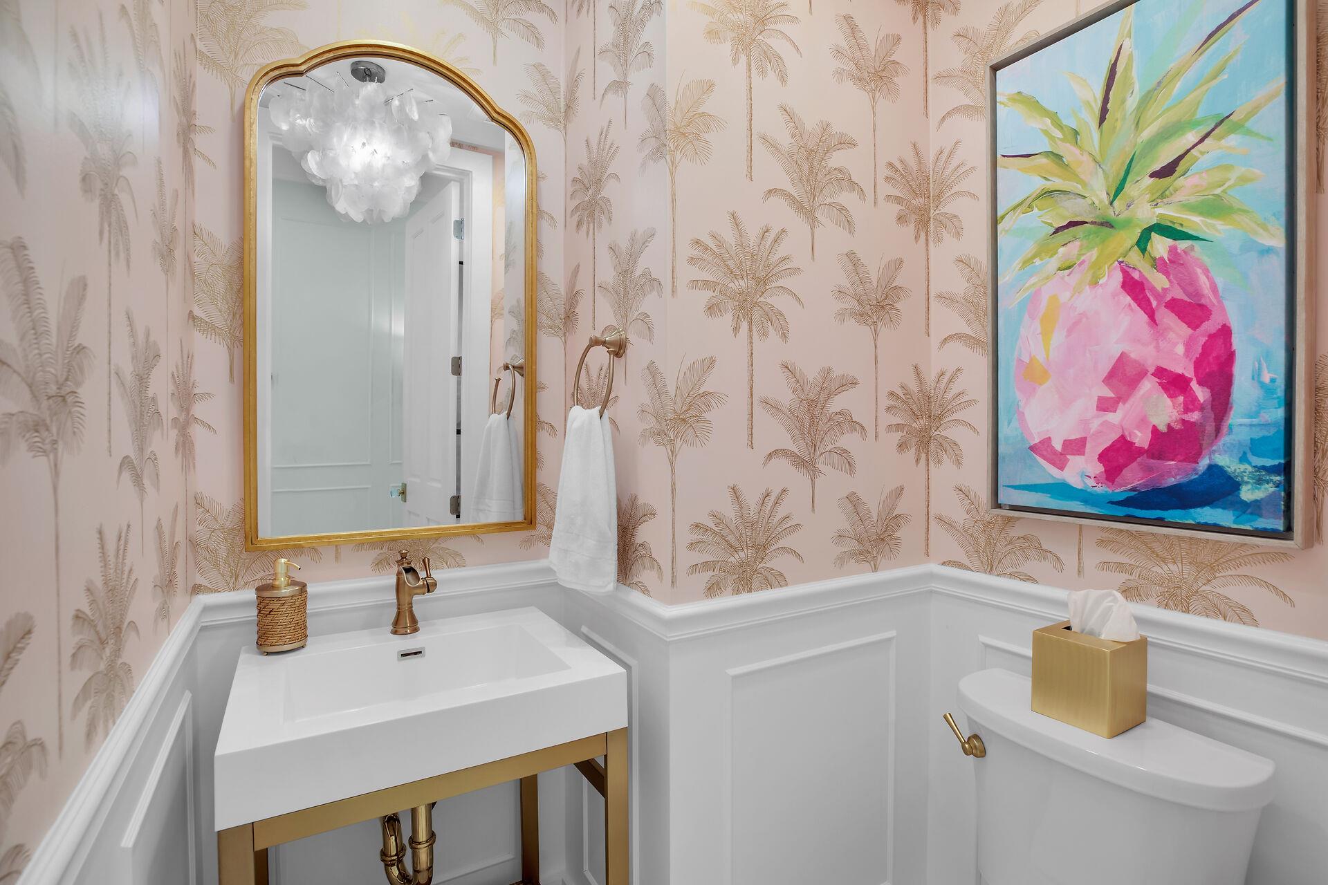 Powder room in the hall for convenience