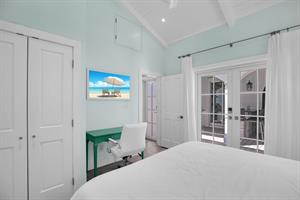 Guest cottage has a desk for working or schooling