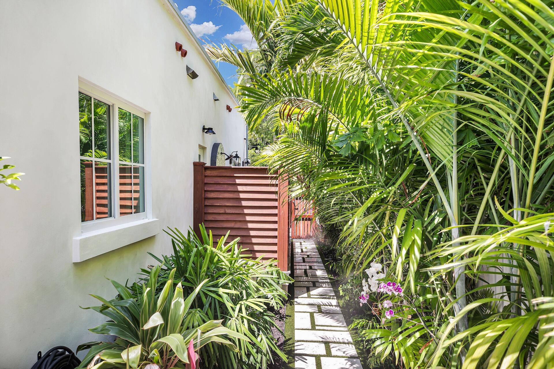 One of two outdoor showers