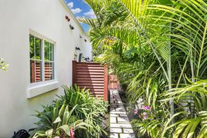 One of two outdoor showers