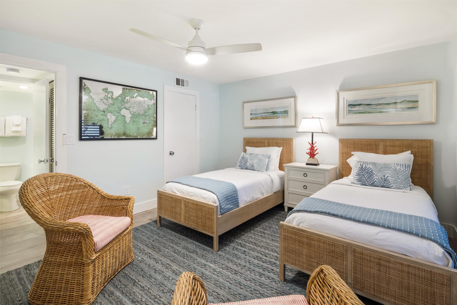 Spacious second bedroom with twins and ensuite