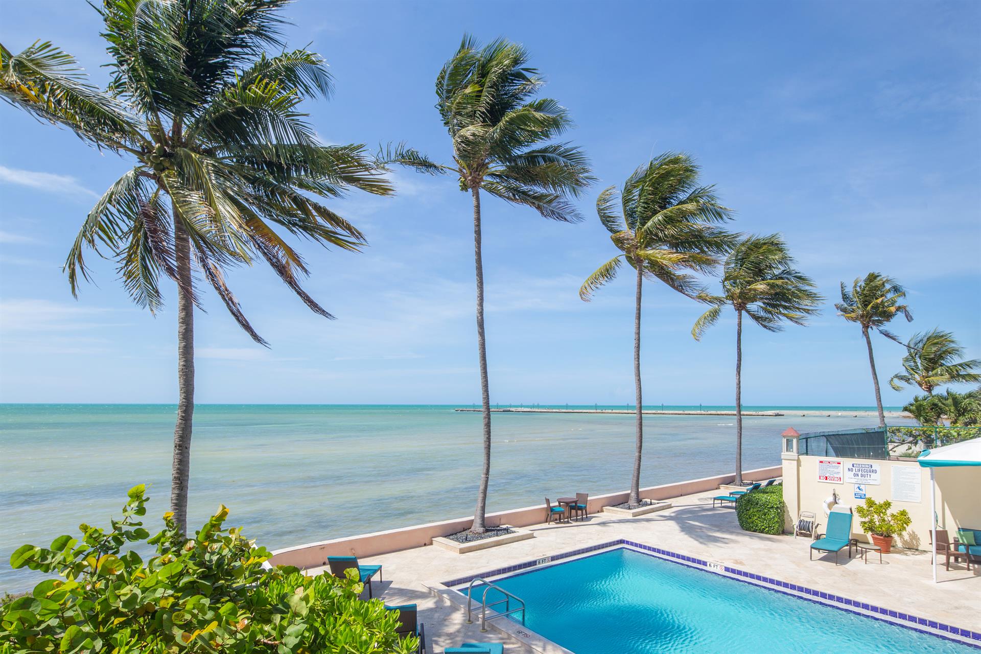 One of two oceanfront shared pools, heated seasonally