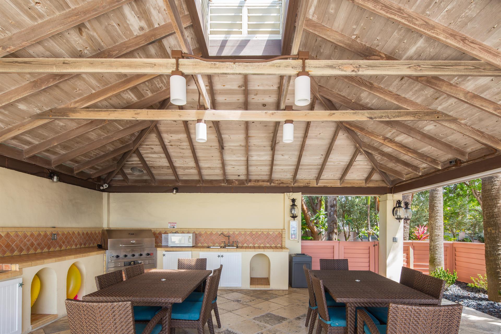 Shared gazebo area with grill