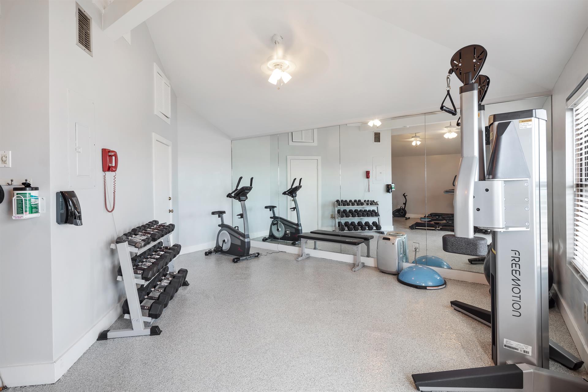 Free weights are also available.