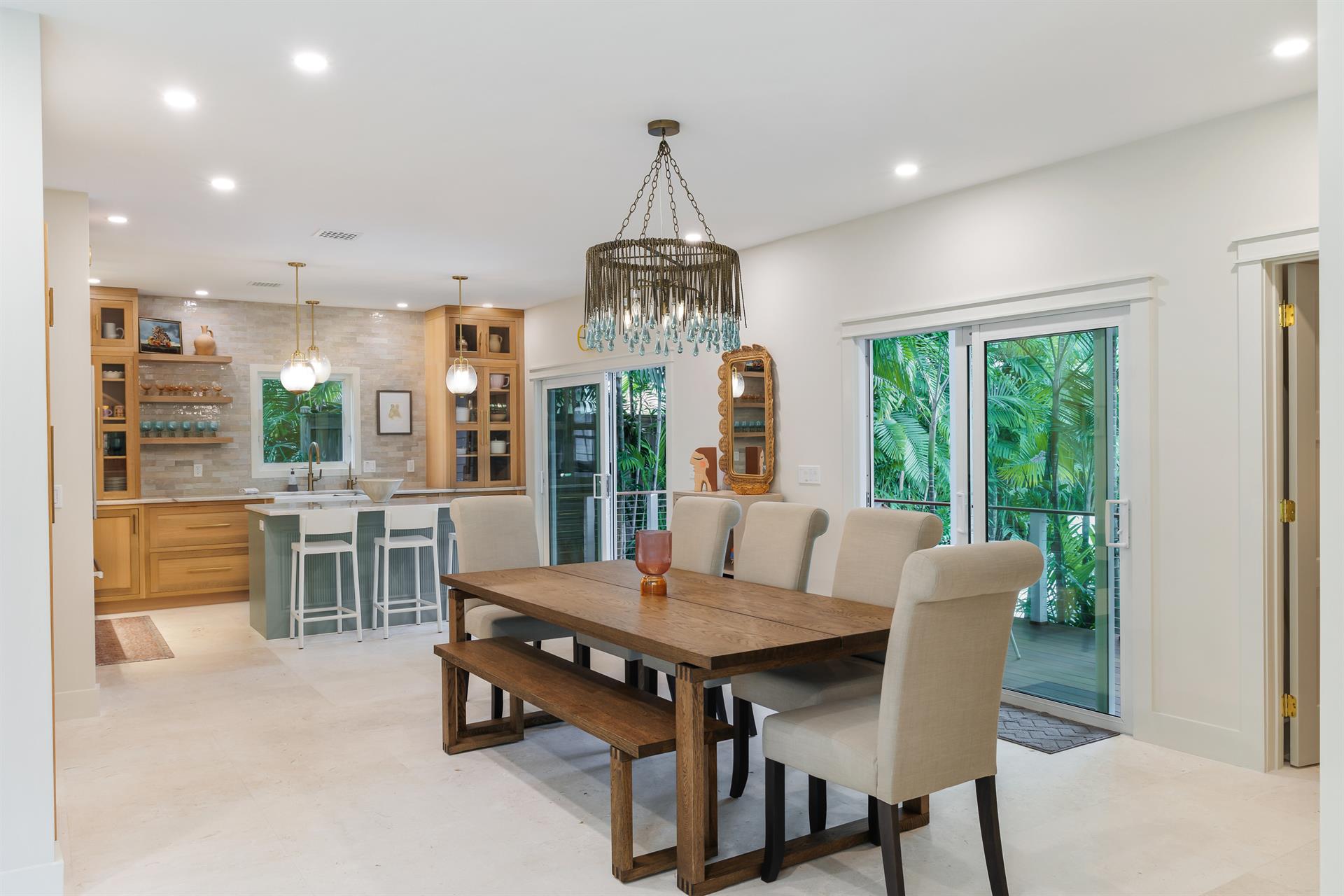 Seating at the dining table for 8.