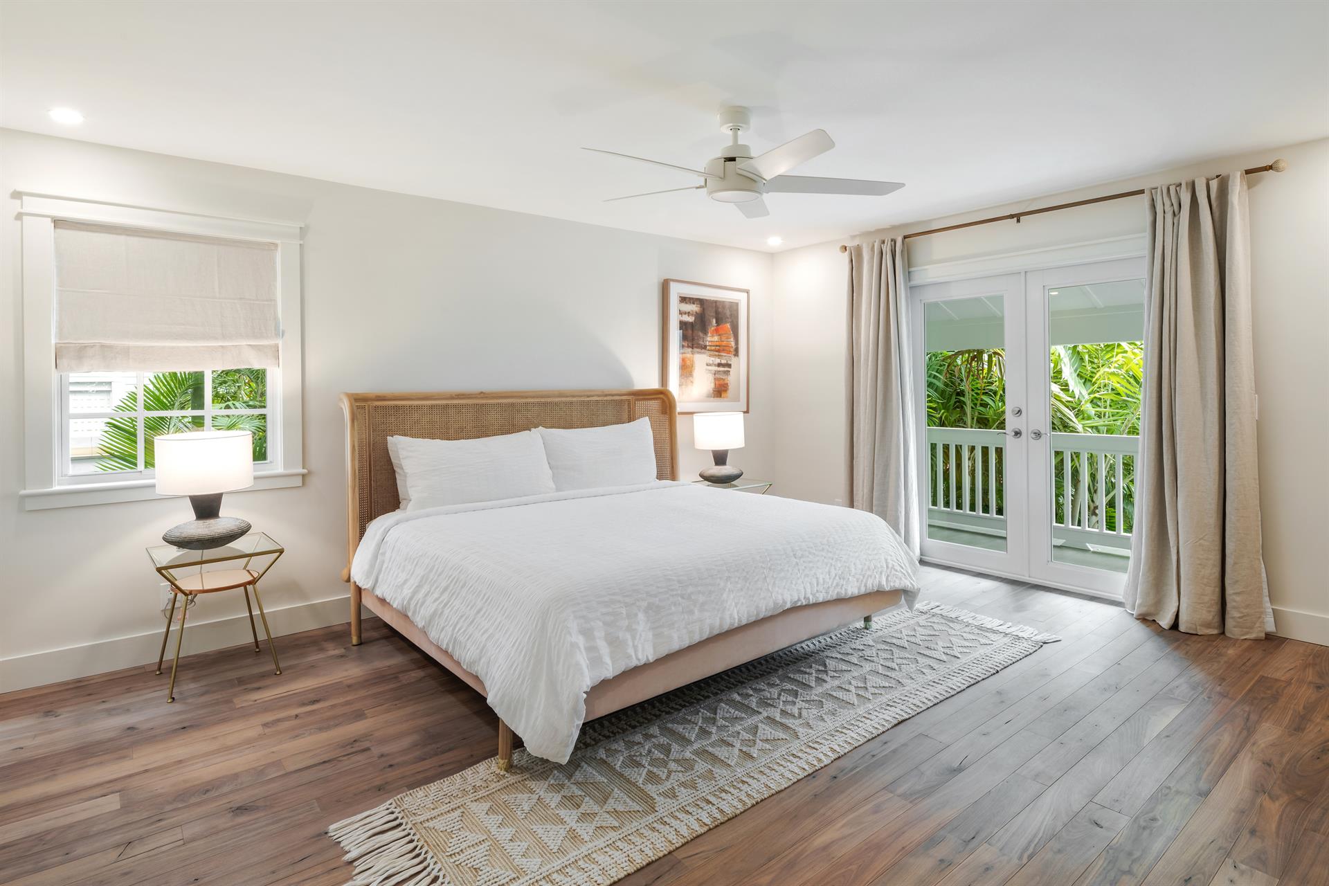 Spacious second floor primary with king bed.