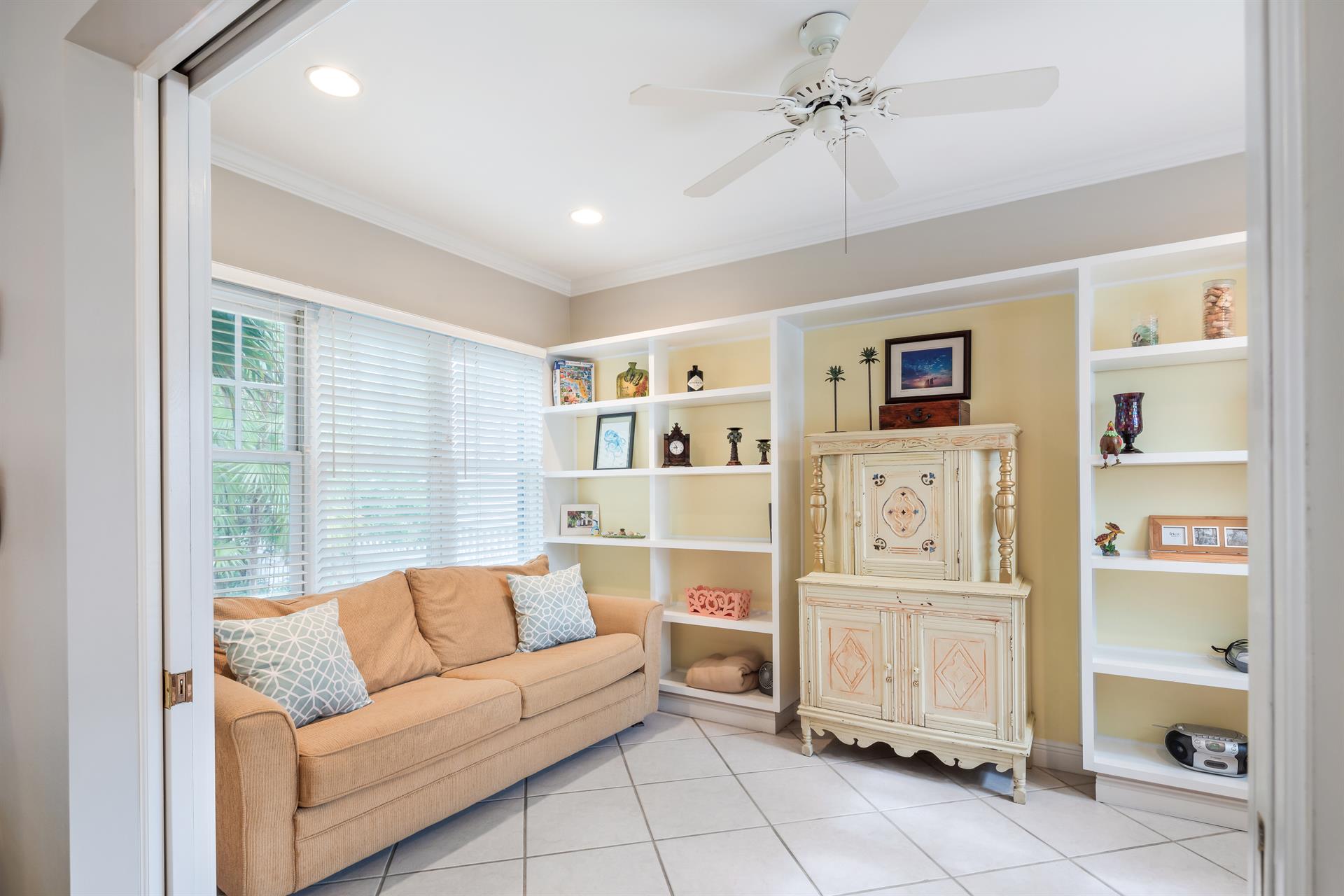 Sleeper sofa in the study for guests.