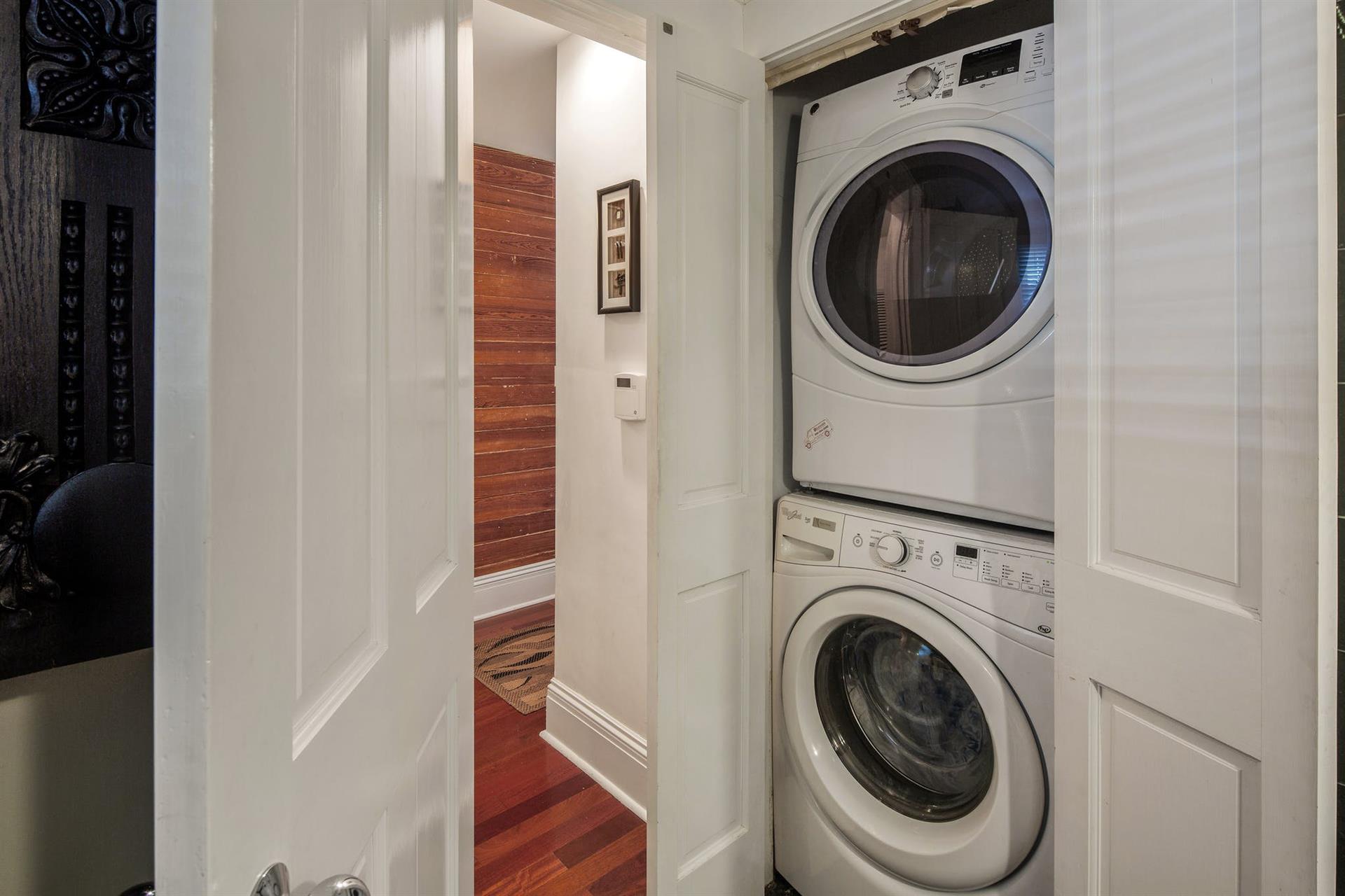 Convenient stackable washer and dryer.