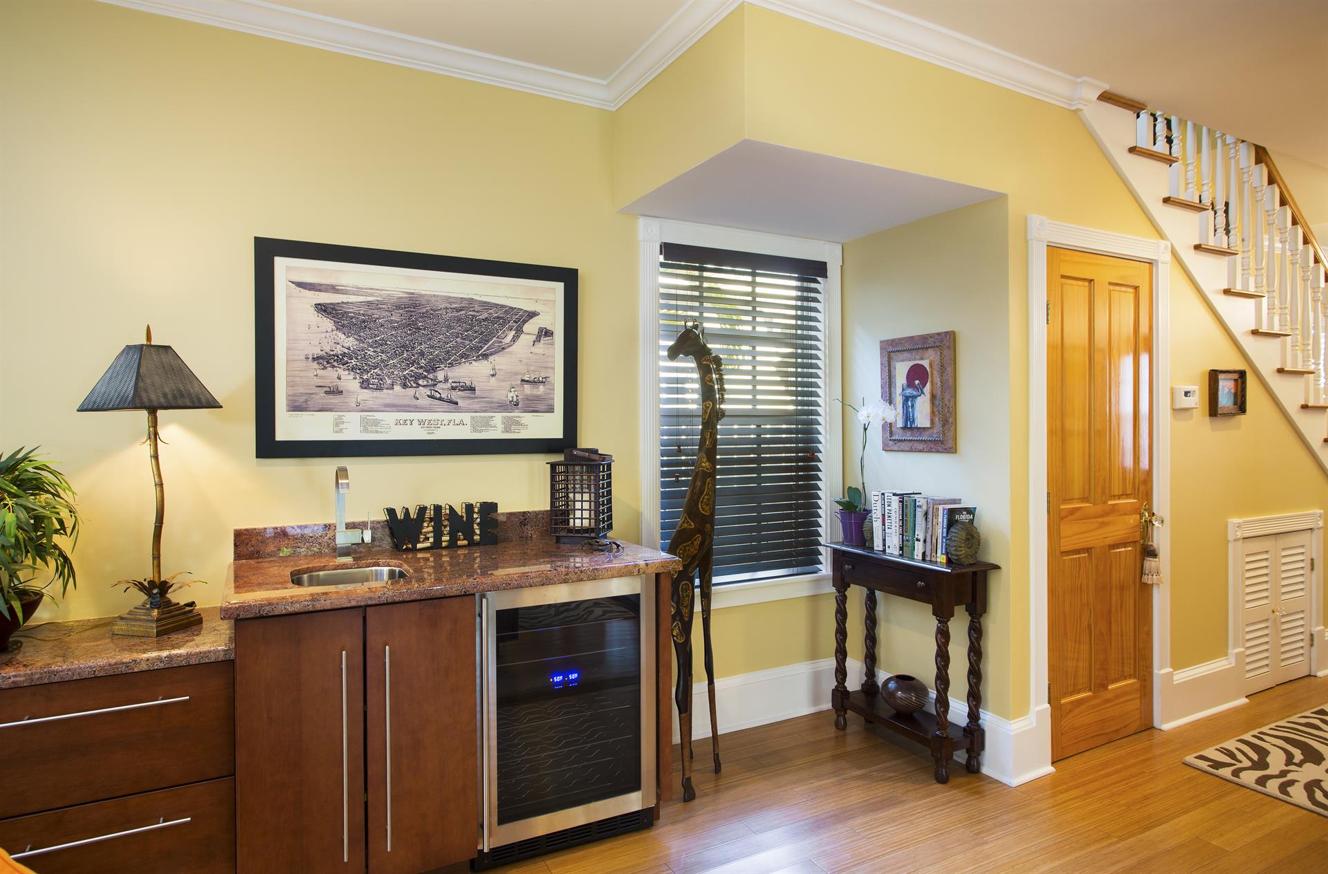 First floor wet bar and wine fridge are a bonus