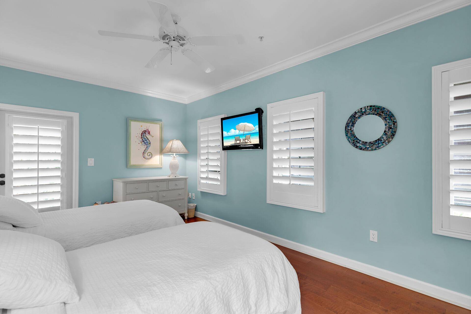 Guest room twins can easily be converted to a king