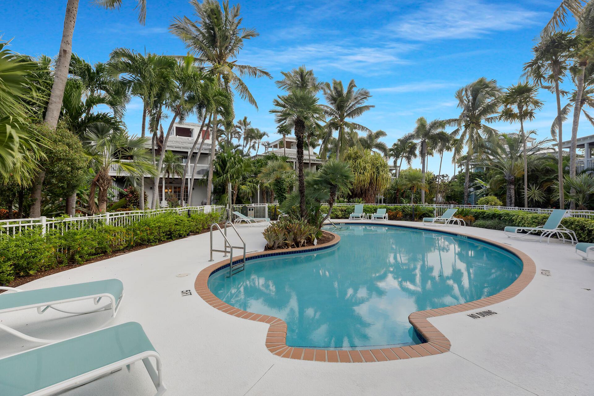 Shared pool with loungers for sunning