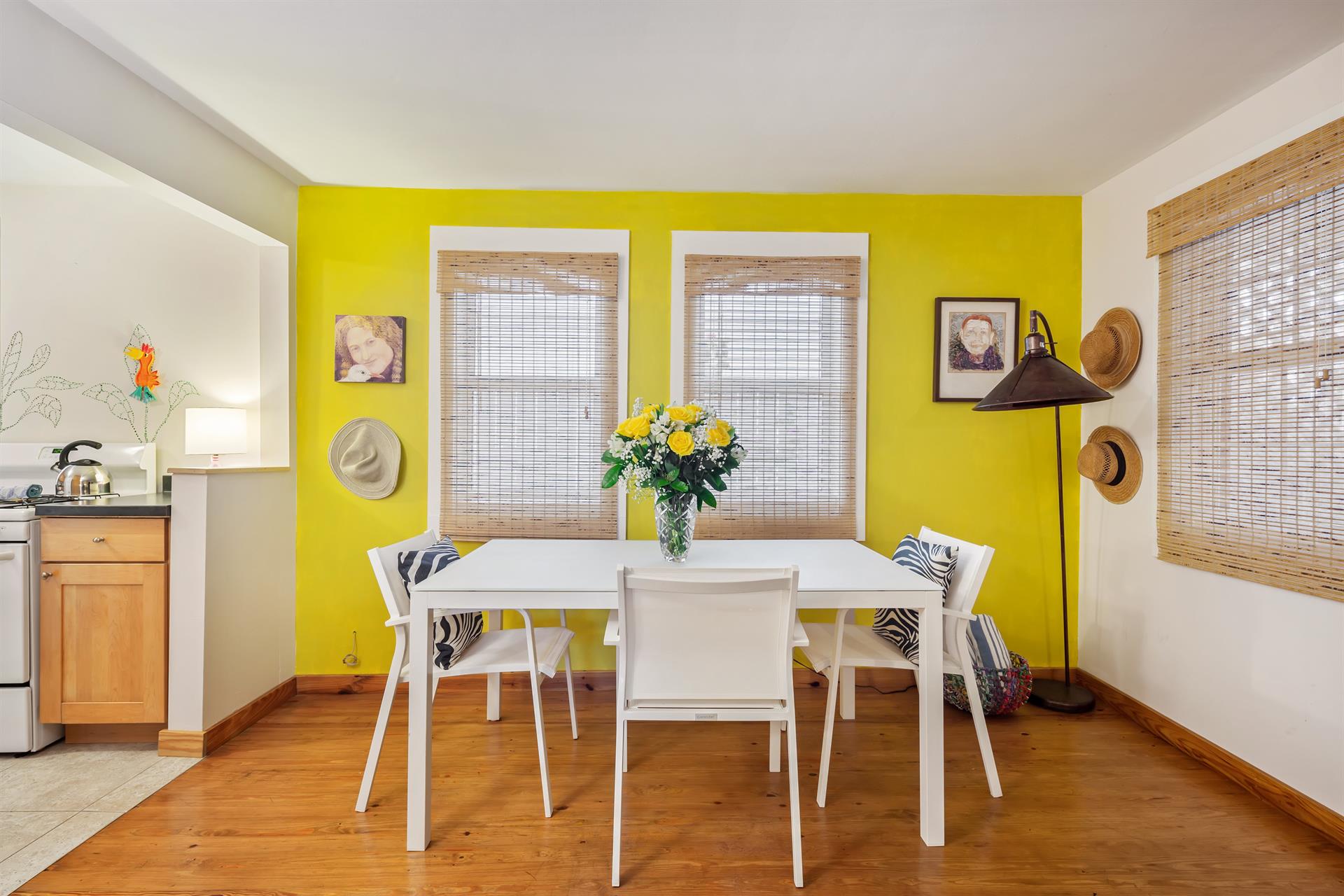Cottage has a bright dining room for meals or snacks
