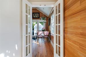 We love these amazing preserved pine walls.