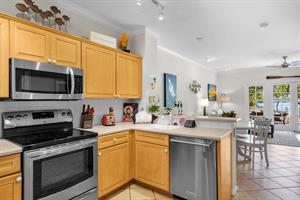 Open layout for easy conversation with the chef.