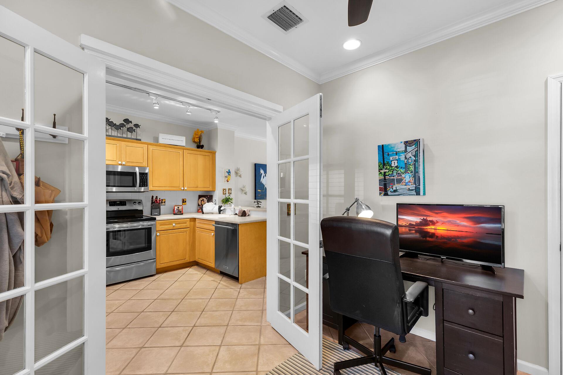 Bonus room through French doors off the kitchen