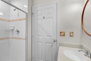 Full bath with walk in shower on first floor