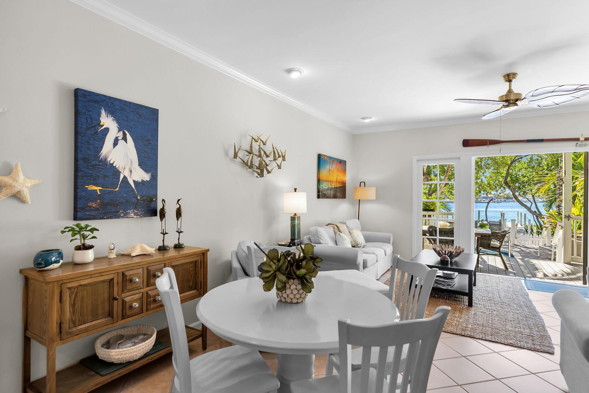The dining area spills into the living area