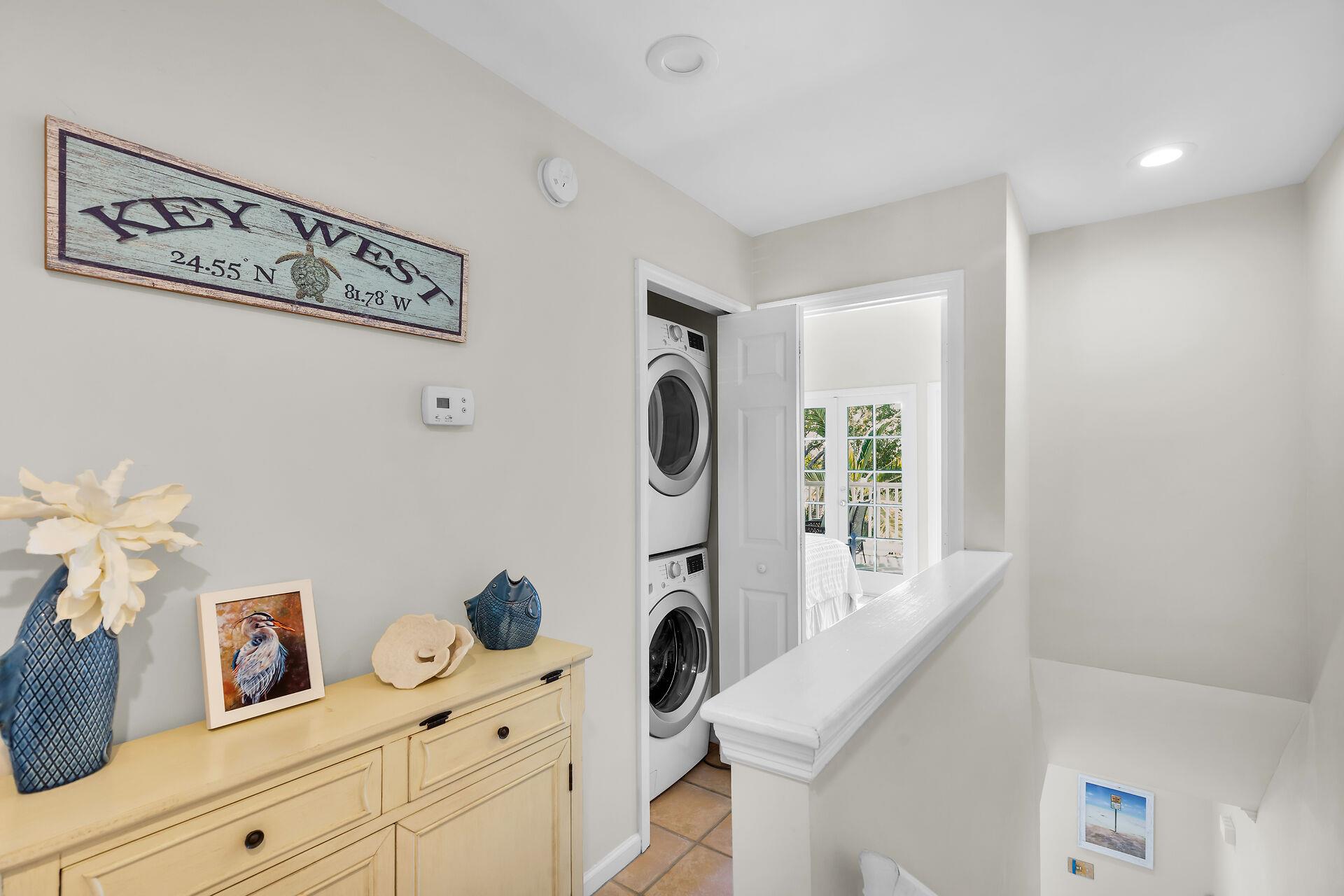 Second floor washer and dryer for your convenience