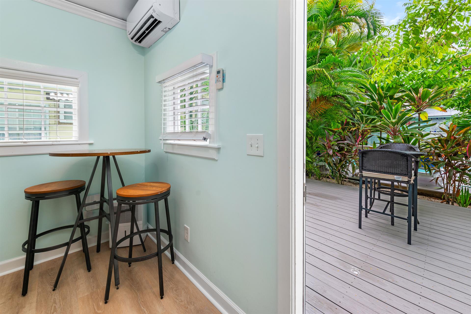 Indoor dining for two