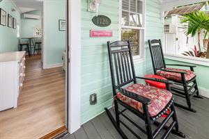 Private front porch for people watching