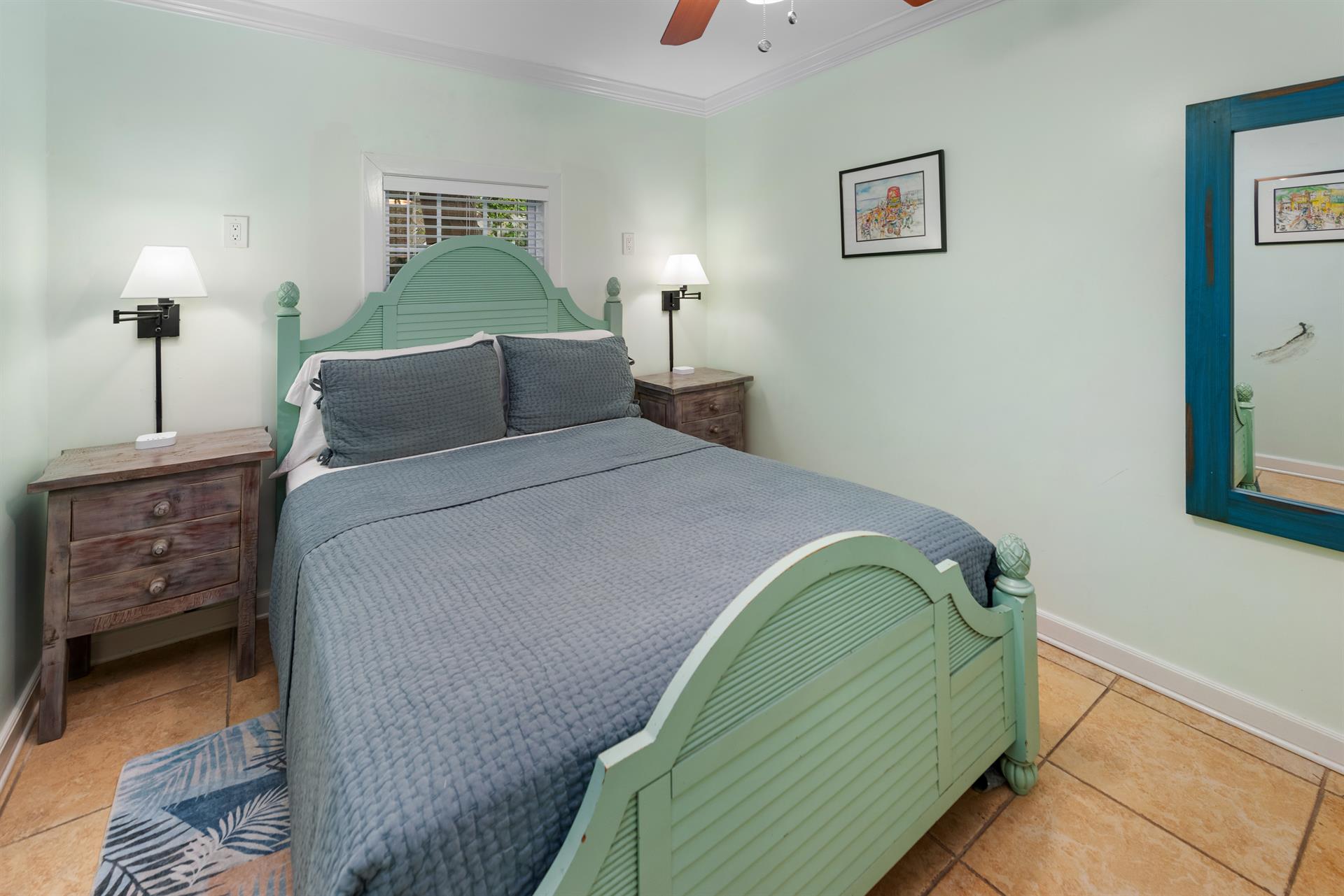 Bedside lighting and luxurious linens