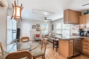 Seating for 4 at the dining table.