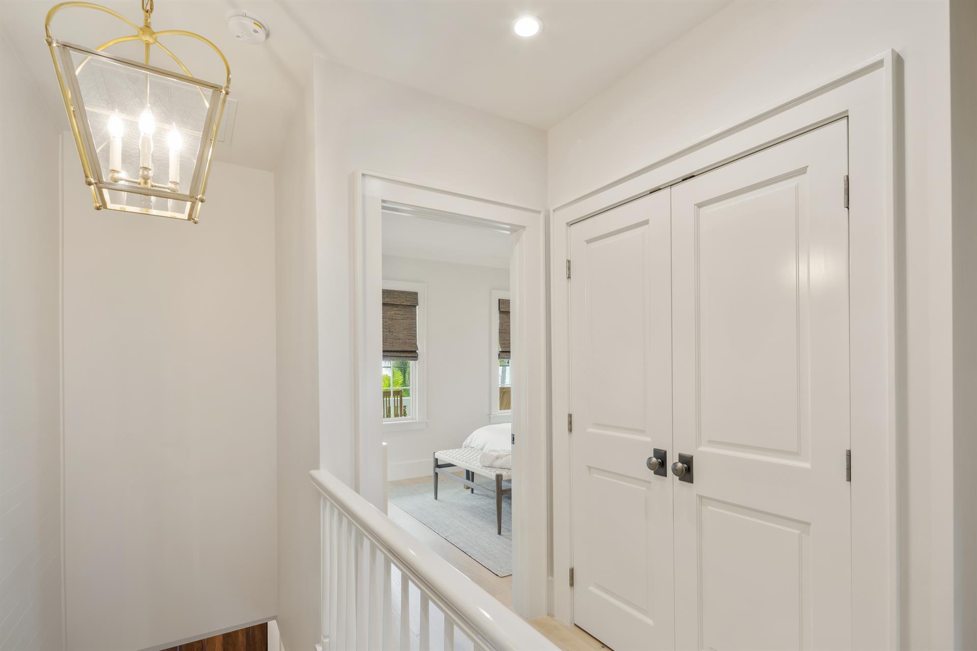 Bright, clean second floor hall.