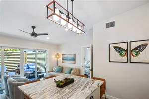 Large kitchen island with seating for four